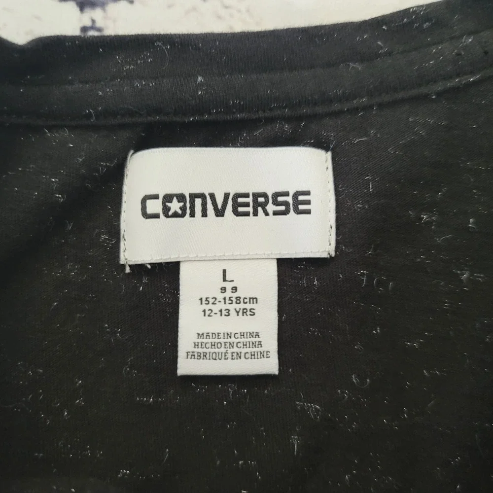 Girls Converse 1908 All Star Knit Tunic Tee Black Size Large (12-13 years)